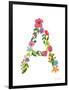 Floral Alphabet Letter I-Farida Zaman-Framed Art Print