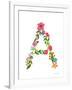 Floral Alphabet Letter I-Farida Zaman-Framed Art Print