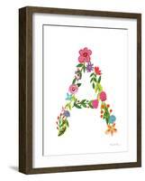 Floral Alphabet Letter I-Farida Zaman-Framed Art Print