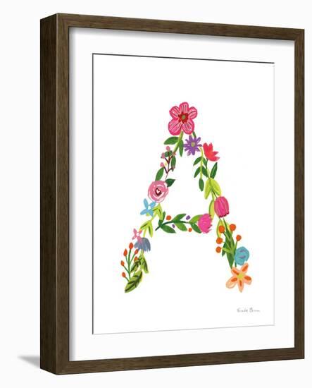 Floral Alphabet Letter I-Farida Zaman-Framed Art Print
