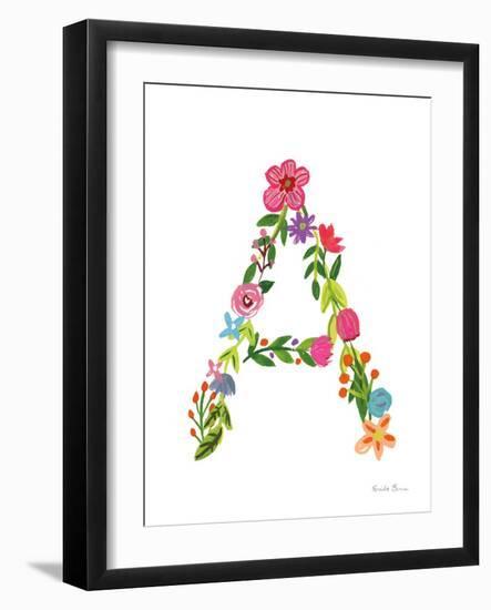 Floral Alphabet Letter I-Farida Zaman-Framed Art Print