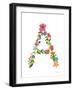 Floral Alphabet Letter I-Farida Zaman-Framed Art Print