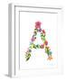 Floral Alphabet Letter I-Farida Zaman-Framed Art Print