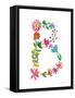 Floral Alphabet Letter II-Farida Zaman-Framed Stretched Canvas