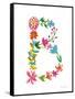 Floral Alphabet Letter II-Farida Zaman-Framed Stretched Canvas