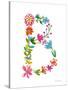 Floral Alphabet Letter II-Farida Zaman-Stretched Canvas