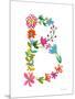 Floral Alphabet Letter II-Farida Zaman-Mounted Art Print