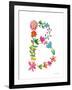 Floral Alphabet Letter II-Farida Zaman-Framed Art Print