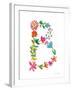 Floral Alphabet Letter II-Farida Zaman-Framed Art Print