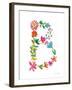 Floral Alphabet Letter II-Farida Zaman-Framed Art Print