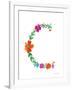 Floral Alphabet Letter III-Farida Zaman-Framed Art Print