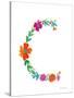 Floral Alphabet Letter III-Farida Zaman-Stretched Canvas
