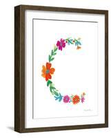 Floral Alphabet Letter III-Farida Zaman-Framed Art Print