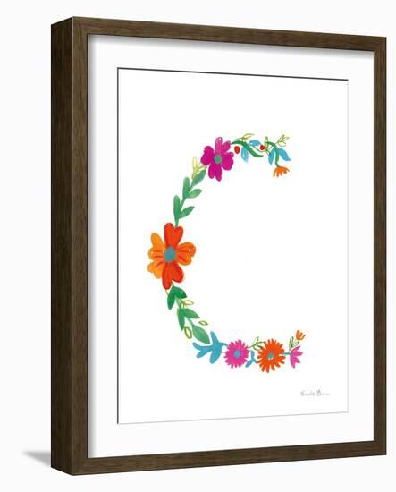 Floral Alphabet Letter III-Farida Zaman-Framed Art Print