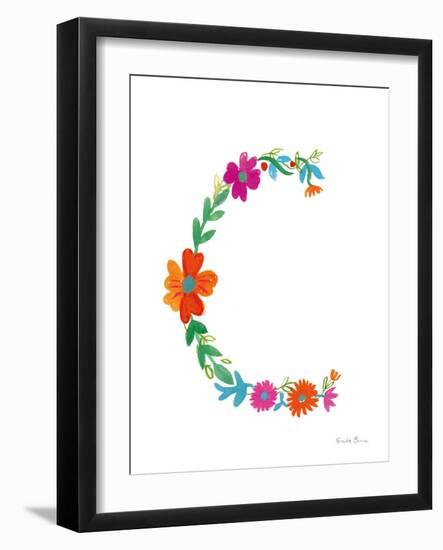 Floral Alphabet Letter III-Farida Zaman-Framed Art Print