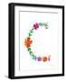 Floral Alphabet Letter III-Farida Zaman-Framed Art Print