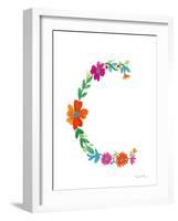 Floral Alphabet Letter III-Farida Zaman-Framed Art Print