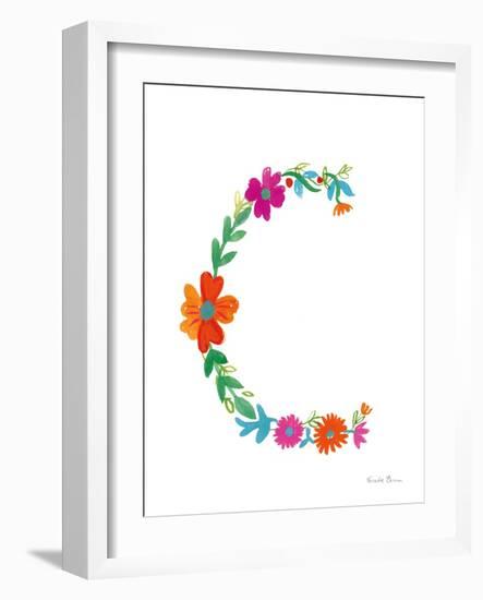 Floral Alphabet Letter III-Farida Zaman-Framed Art Print