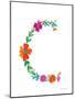 Floral Alphabet Letter III-Farida Zaman-Mounted Art Print