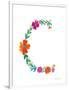 Floral Alphabet Letter III-Farida Zaman-Framed Art Print