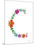 Floral Alphabet Letter III-Farida Zaman-Mounted Art Print