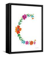 Floral Alphabet Letter III-Farida Zaman-Framed Stretched Canvas