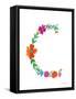 Floral Alphabet Letter III-Farida Zaman-Framed Stretched Canvas
