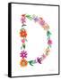 Floral Alphabet Letter IV-Farida Zaman-Framed Stretched Canvas