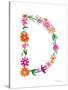 Floral Alphabet Letter IV-Farida Zaman-Stretched Canvas