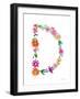 Floral Alphabet Letter IV-Farida Zaman-Framed Art Print