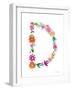 Floral Alphabet Letter IV-Farida Zaman-Framed Art Print