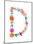 Floral Alphabet Letter IV-Farida Zaman-Mounted Art Print