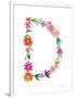 Floral Alphabet Letter IV-Farida Zaman-Framed Art Print