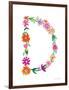 Floral Alphabet Letter IV-Farida Zaman-Framed Art Print