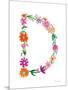 Floral Alphabet Letter IV-Farida Zaman-Mounted Art Print