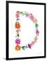 Floral Alphabet Letter IV-Farida Zaman-Framed Art Print