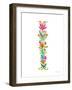 Floral Alphabet Letter IX-Farida Zaman-Framed Art Print