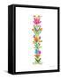 Floral Alphabet Letter IX-Farida Zaman-Framed Stretched Canvas