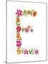 Floral Alphabet Letter V-Farida Zaman-Mounted Art Print