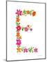 Floral Alphabet Letter V-Farida Zaman-Mounted Art Print