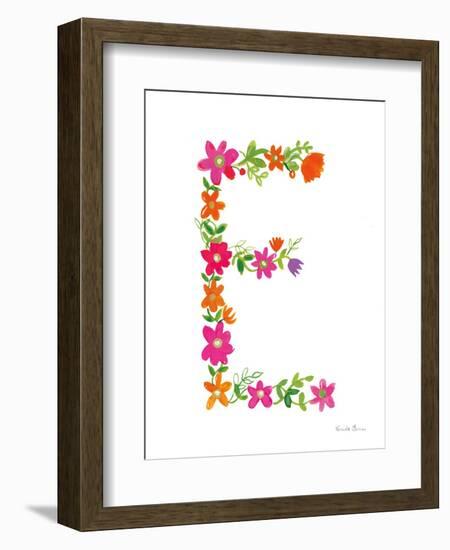 Floral Alphabet Letter V-Farida Zaman-Framed Art Print