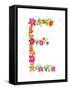 Floral Alphabet Letter V-Farida Zaman-Framed Stretched Canvas