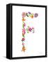 Floral Alphabet Letter VI-Farida Zaman-Framed Stretched Canvas