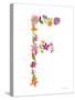 Floral Alphabet Letter VI-Farida Zaman-Stretched Canvas