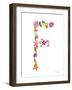 Floral Alphabet Letter VI-Farida Zaman-Framed Art Print