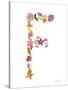 Floral Alphabet Letter VI-Farida Zaman-Stretched Canvas