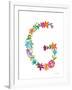 Floral Alphabet Letter VII-Farida Zaman-Framed Art Print