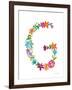 Floral Alphabet Letter VII-Farida Zaman-Framed Art Print