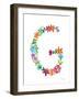 Floral Alphabet Letter VII-Farida Zaman-Framed Art Print