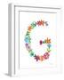 Floral Alphabet Letter VII-Farida Zaman-Framed Art Print